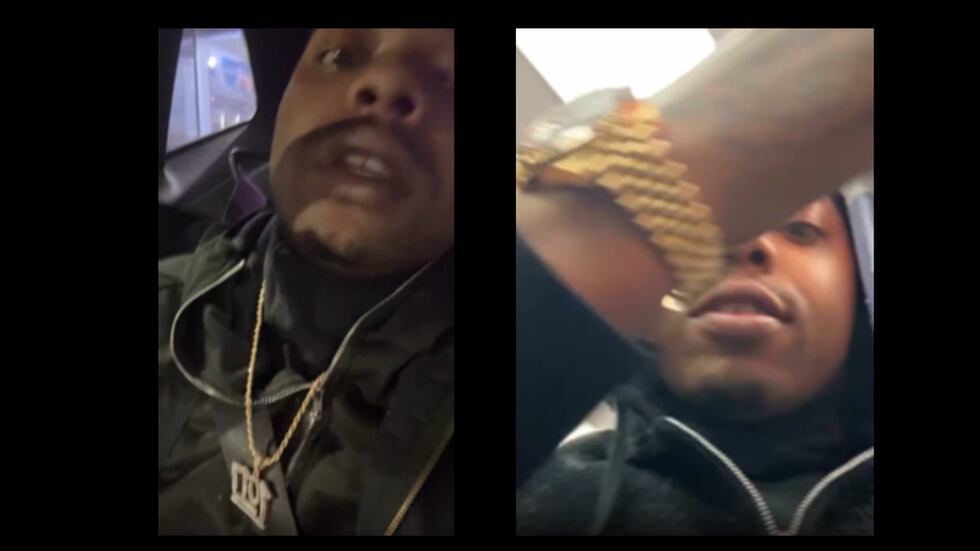 Screenshots from Demarcus Glover’s social media account depicting him wearing purportedly...