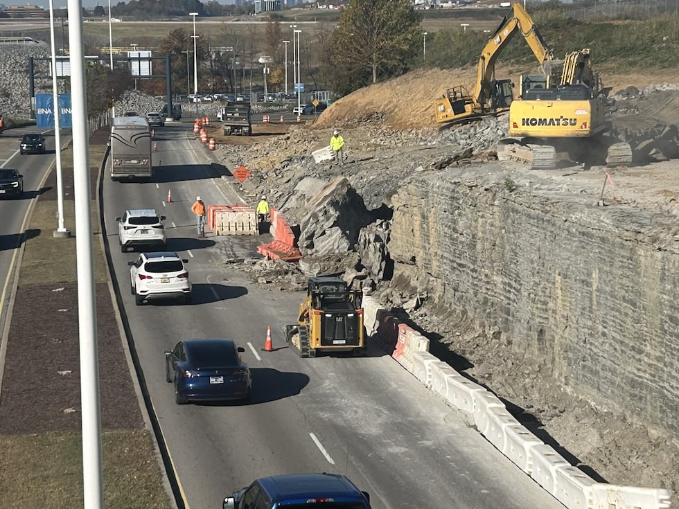 Traffic impacted as crews work to clear debris in roadway near Nashville airport