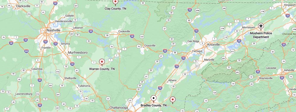 Condados en Tennessee que están en pláticas con ICE para unirse al programa 287(g)